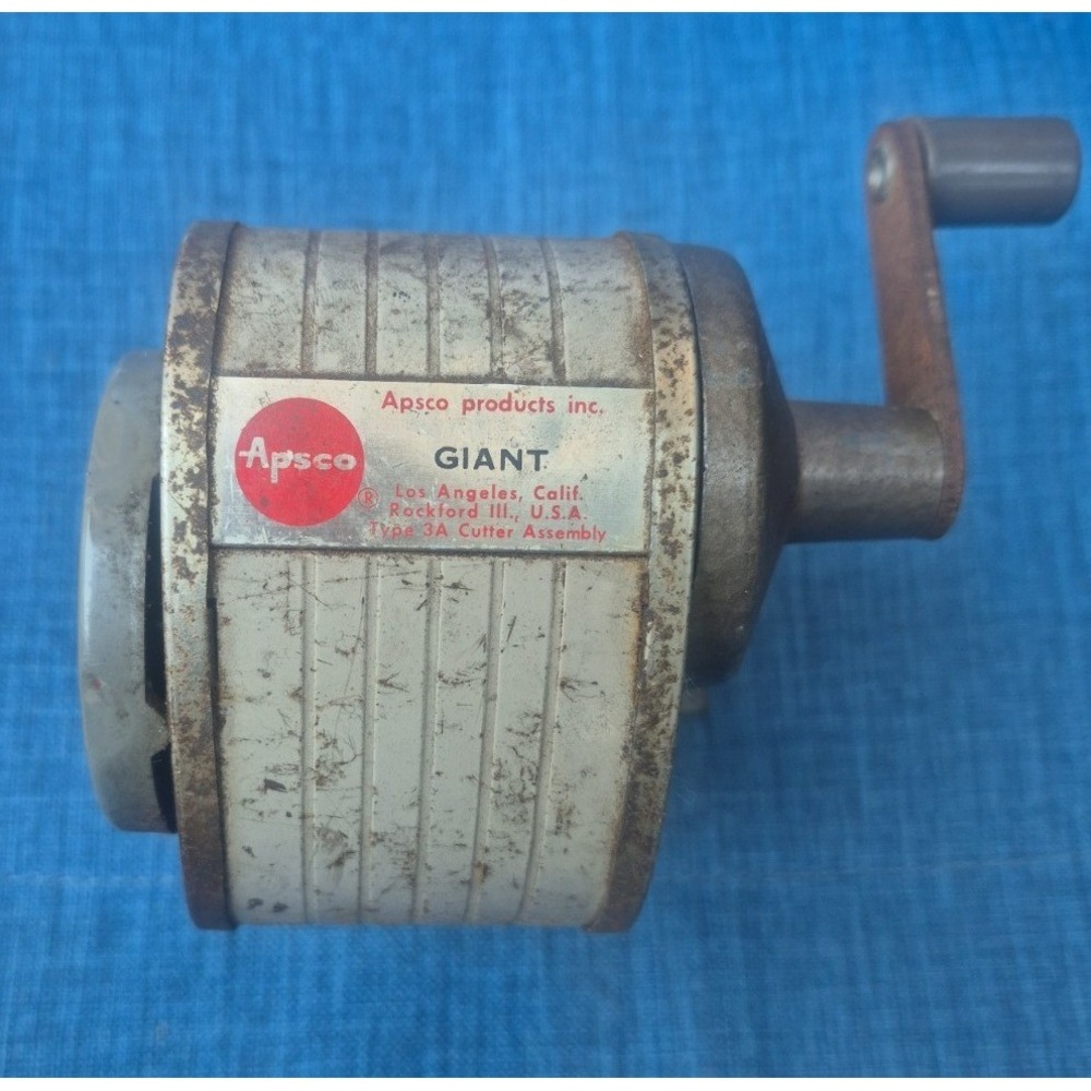 Apsco Product Chicago Metal Pencil Sharpener Type 2 Cutter Vintage Works USA